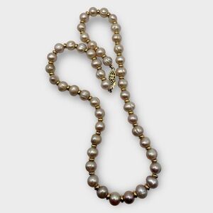 18” Pink/Champagne Natural Pearl Necklace